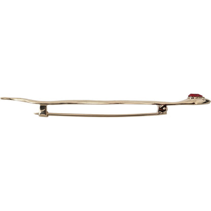 Dolce & Gabbana Silver Brass Crystal Spilla Serpente Brooch Pin