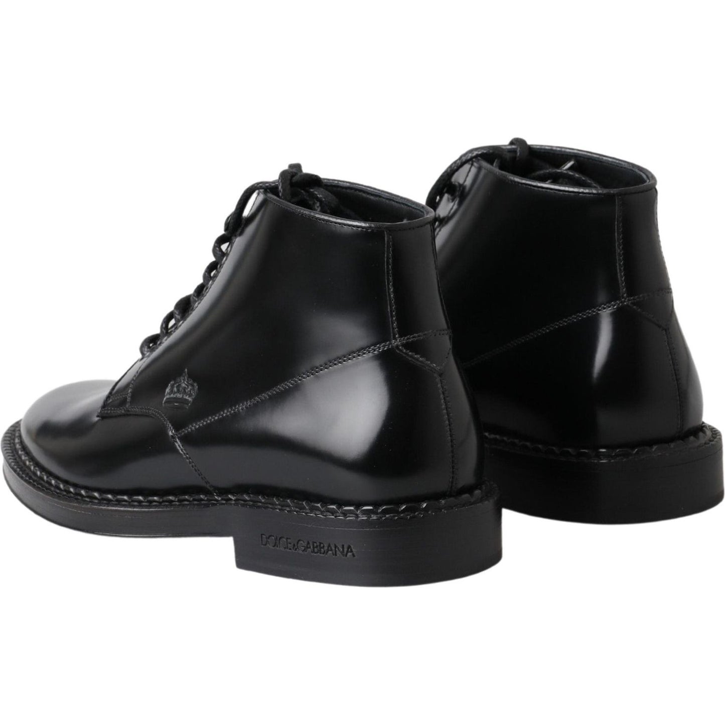 Dolce & Gabbana Elegant Black Leather Men's Boots Dolce & Gabbana