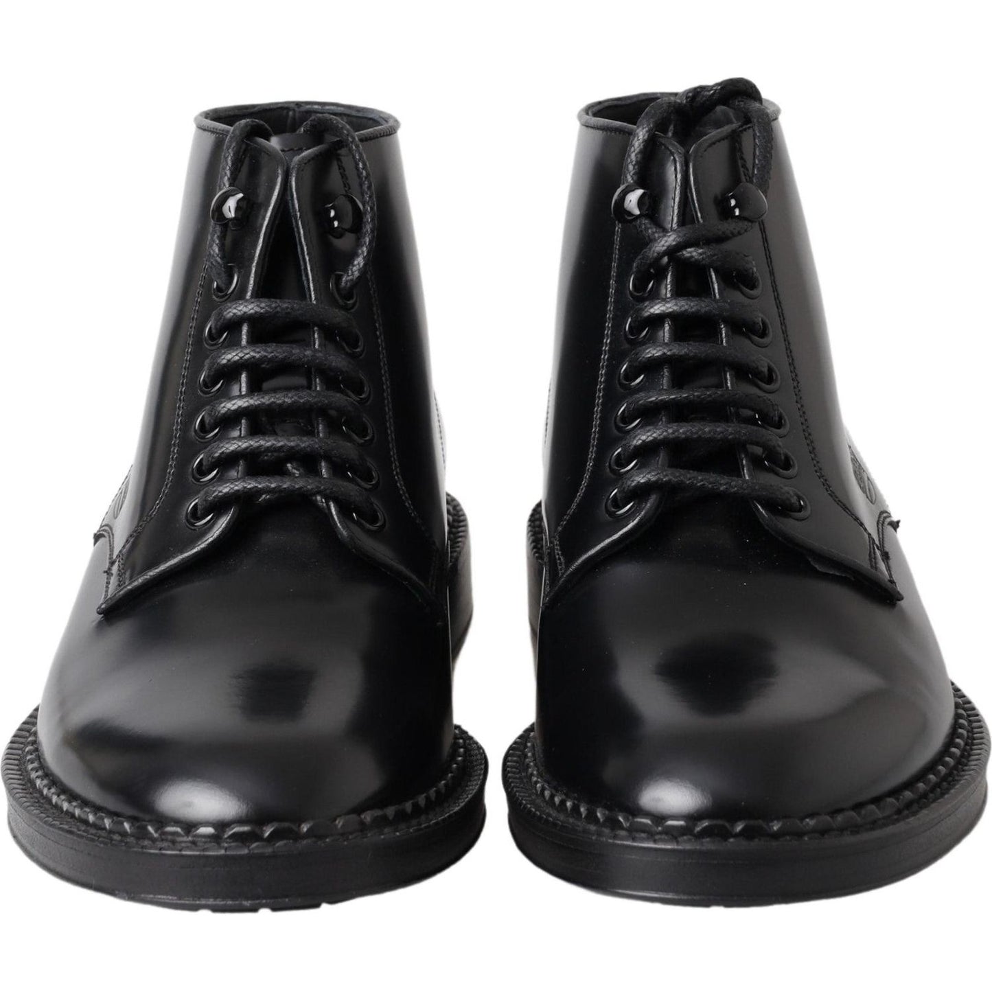 Dolce & Gabbana Elegant Black Leather Men's Boots Dolce & Gabbana