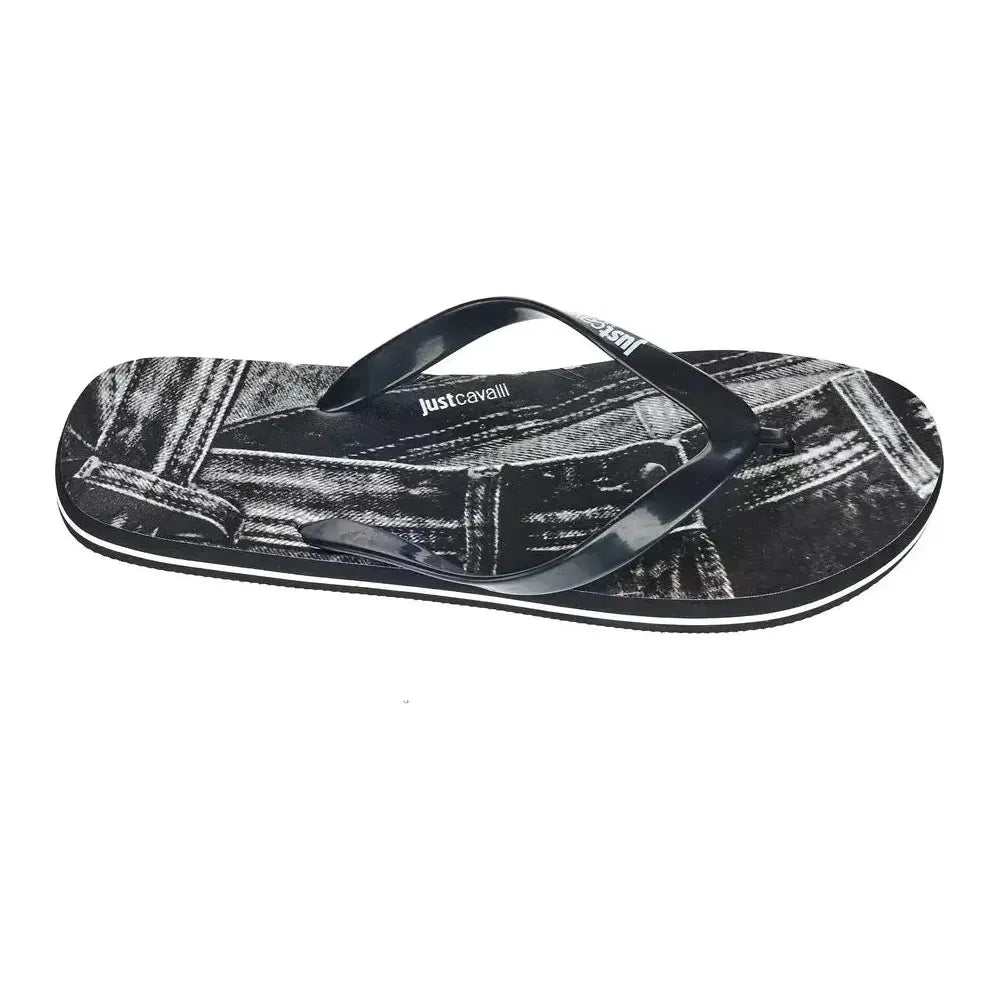 Just Cavalli Black EVA Men Sandal Just Cavalli