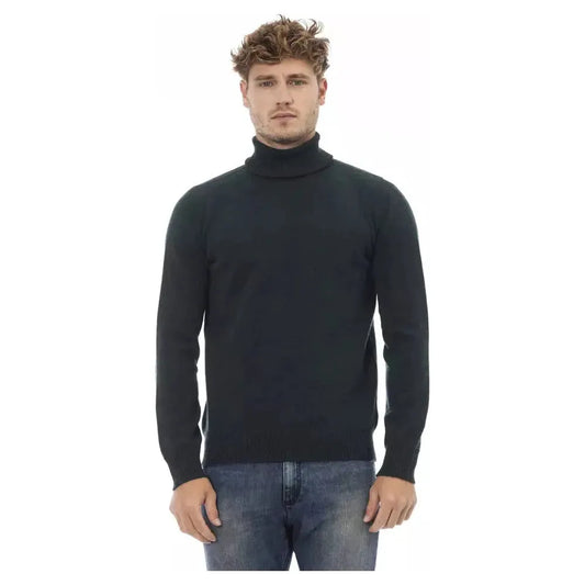 Alpha Studio Green Wool Men Sweater Alpha Studio