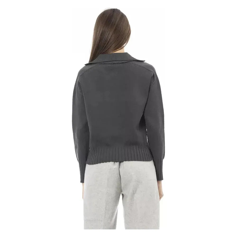 Alpha Studio Green Wool Women Sweater Alpha Studio