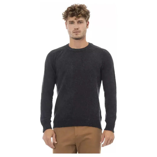 Alpha Studio Black Wool Men Sweater Alpha Studio