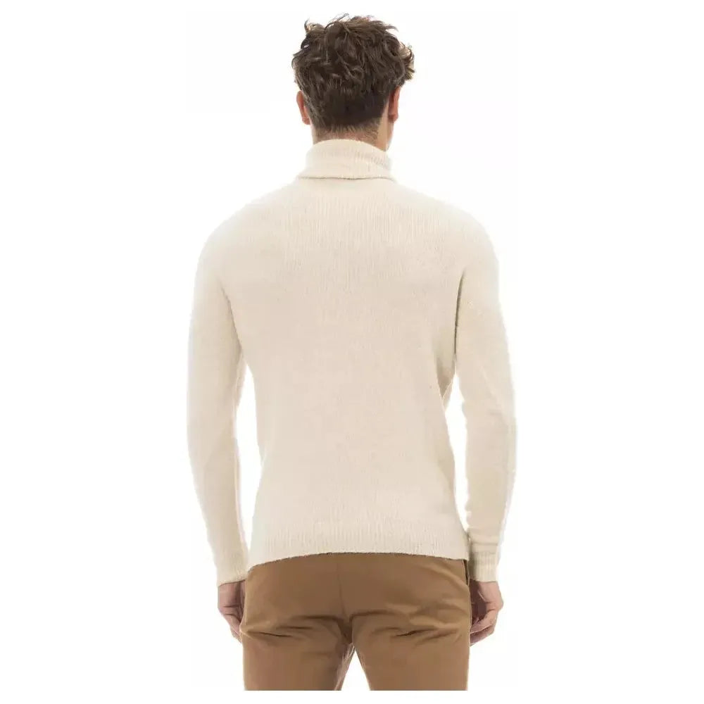 Alpha Studio Beige Alpaca Men Sweater Alpha Studio