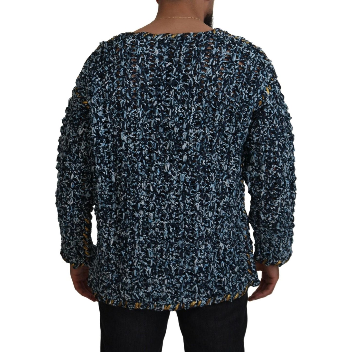 Dolce & Gabbana Elegant Blue V-Neck Cardigan Sweater Dolce & Gabbana