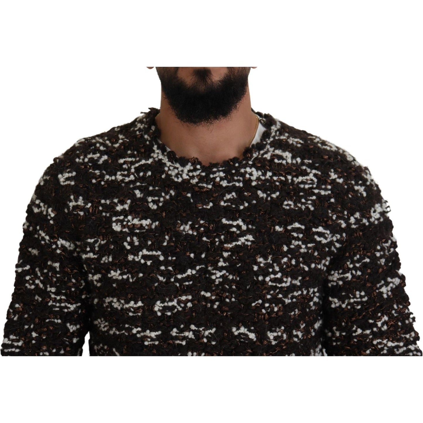 Dolce & Gabbana Elegant Bronze Knit Pullover Sweater Dolce & Gabbana