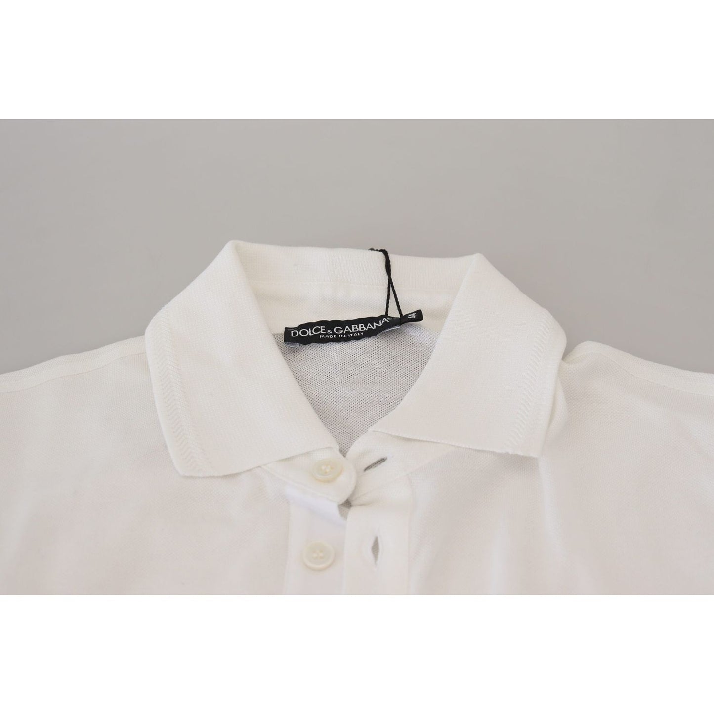 Dolce & Gabbana Elegant White Cotton Blend Polo Dolce & Gabbana