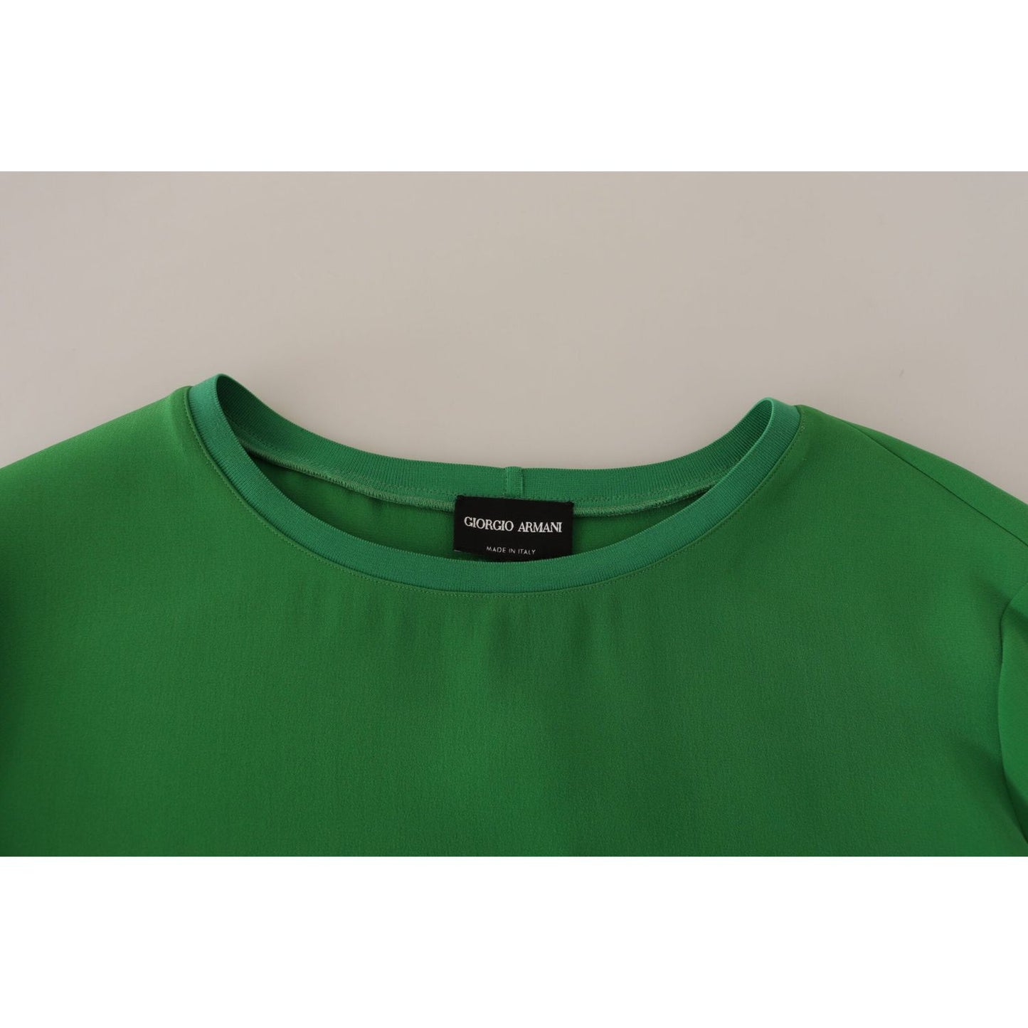 Armani Green Silk Long Sleeves Round Neck Sweater Armani
