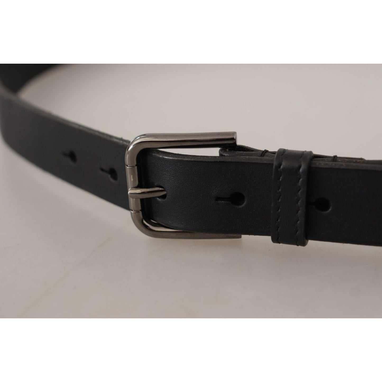 Dolce & Gabbana Elegant Black Leather Belt with Metal Buckle Dolce & Gabbana