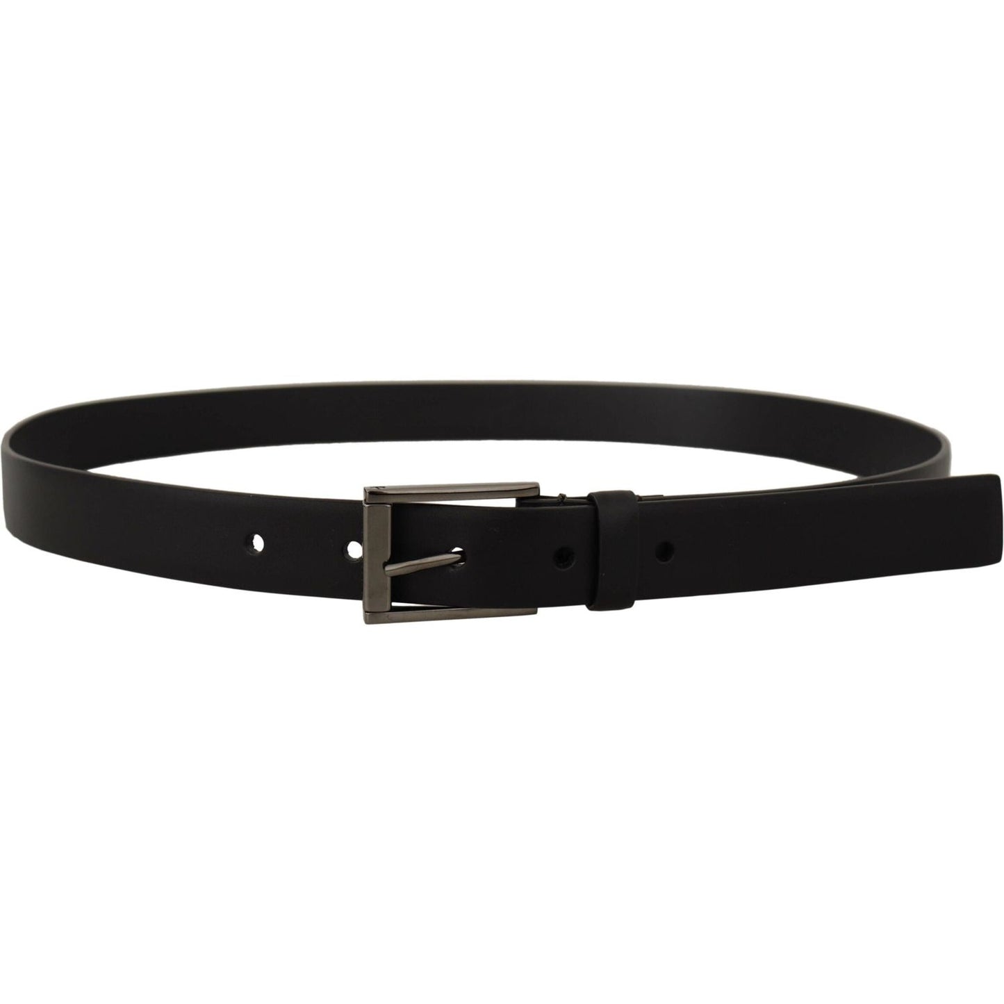 Dolce & Gabbana Elegant Black Leather Belt with Metal Buckle Dolce & Gabbana