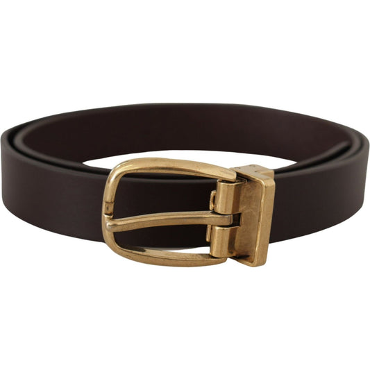 Dolce & Gabbana Elegant Dark Brown Leather Belt Dolce & Gabbana