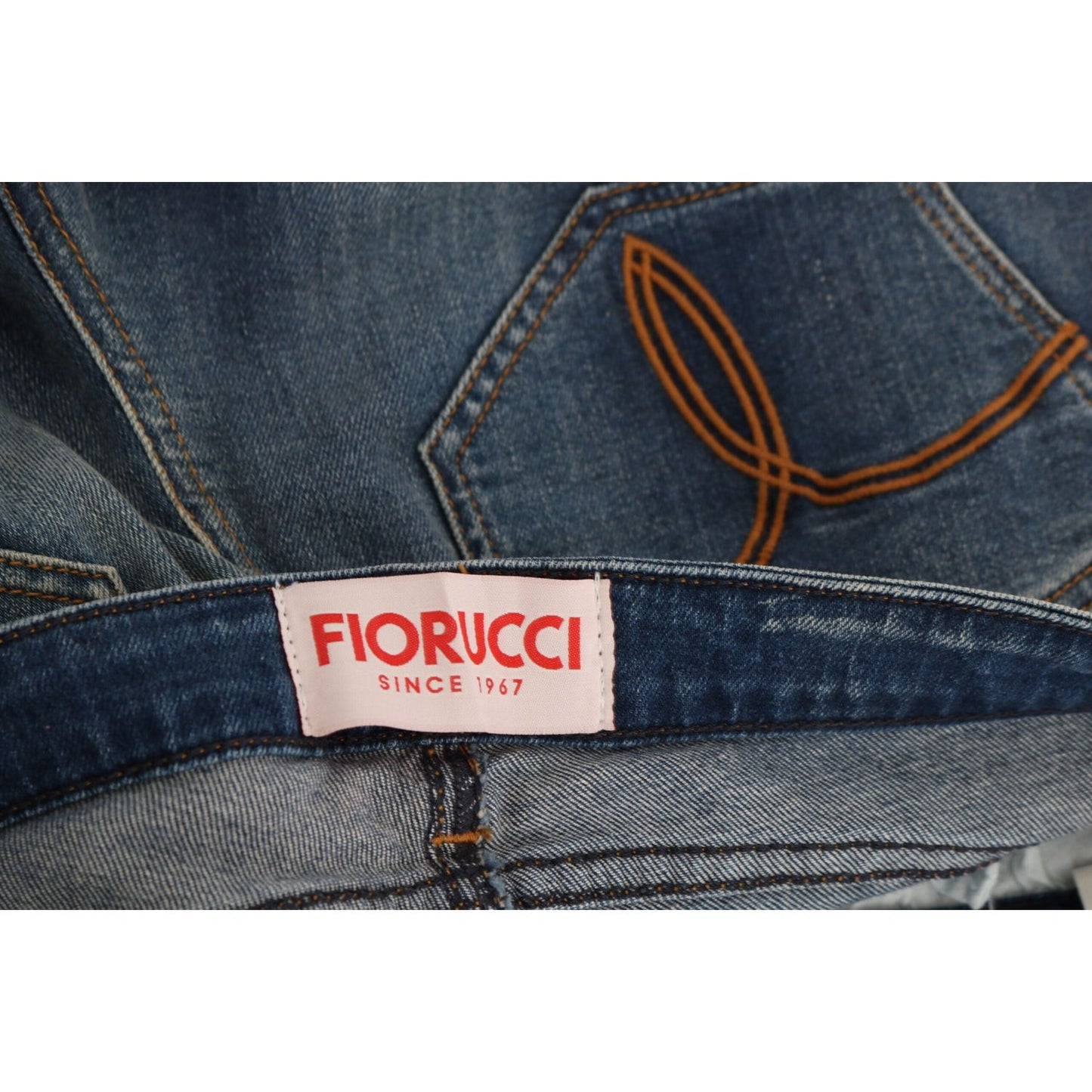 Fiorucci Svelte Mid Waist Slim Jeans in Vintage Blue Fiorucci