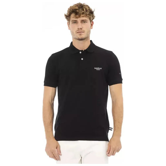 Baldinini Trend Black Cotton Men Polo Shirt Baldinini Trend