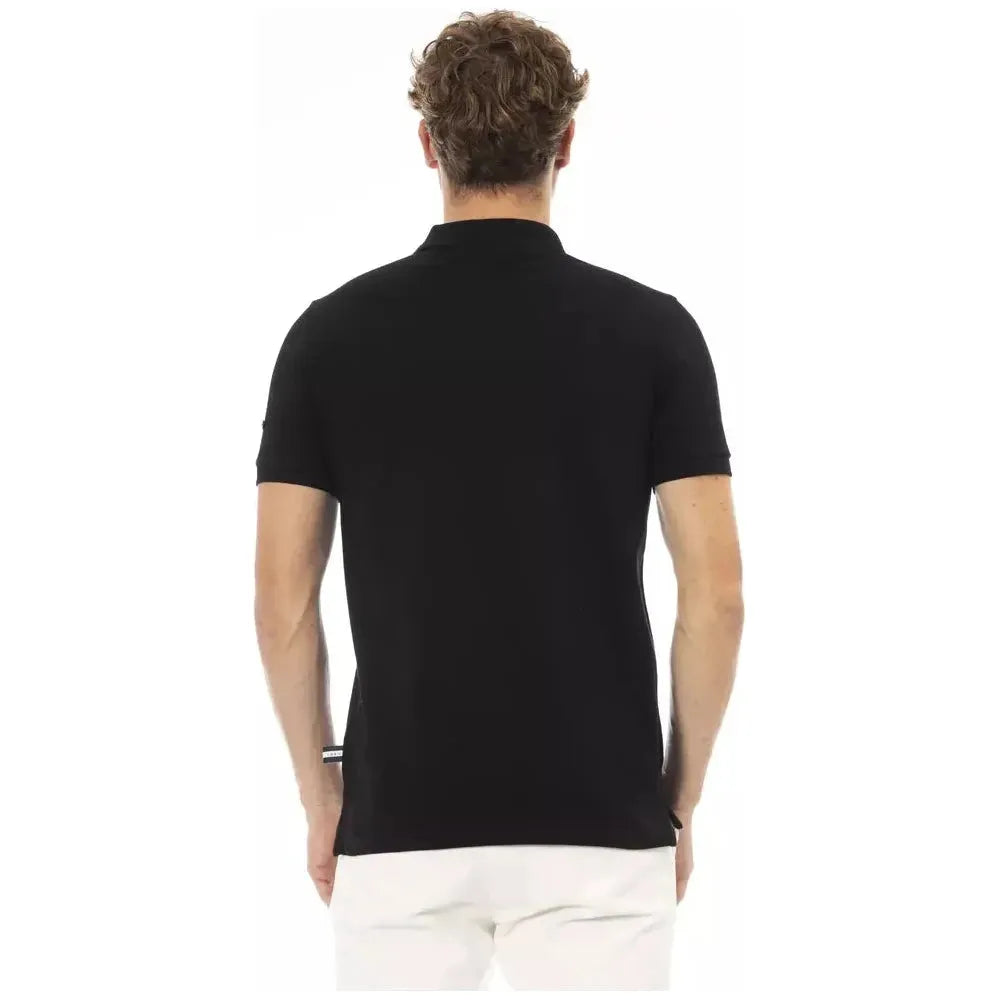 Baldinini Trend Black Cotton Men Polo Shirt Baldinini Trend