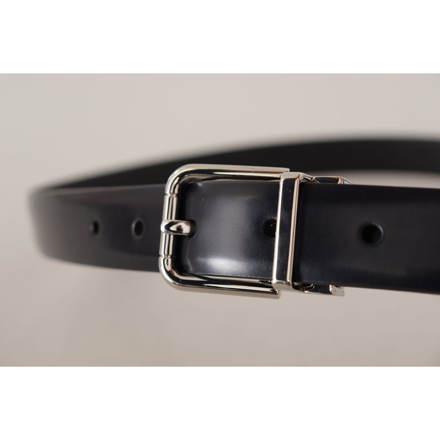 Dolce & Gabbana Elegant Black Leather Belt with Metal Buckle Dolce & Gabbana