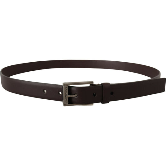 Dolce & Gabbana Elegant Dark Brown Leather Belt Dolce & Gabbana