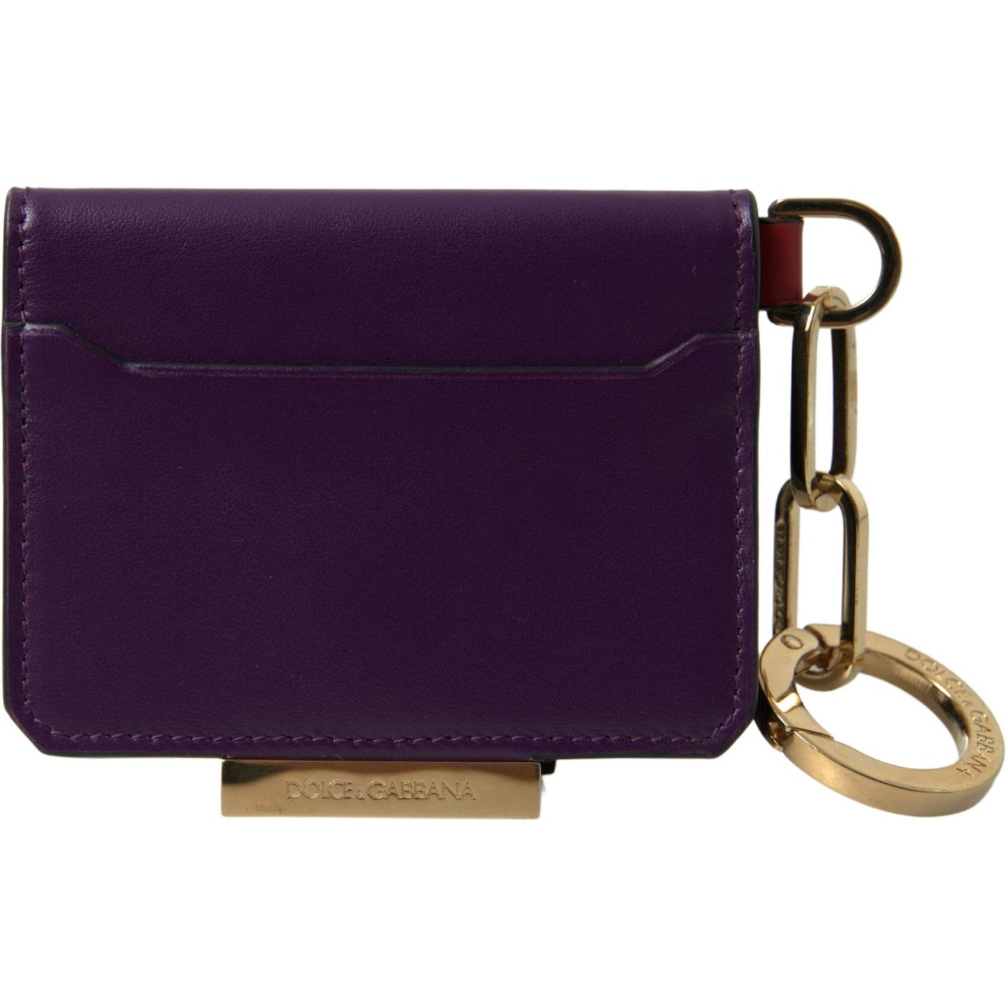 Dolce & Gabbana Purple Leather French Flap Wallet Dolce & Gabbana