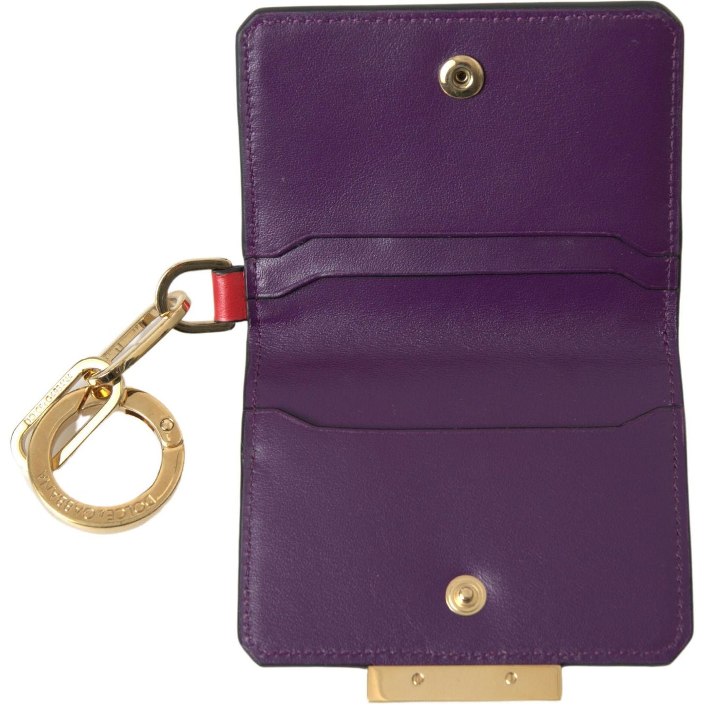 Dolce & Gabbana Purple Leather French Flap Wallet Dolce & Gabbana