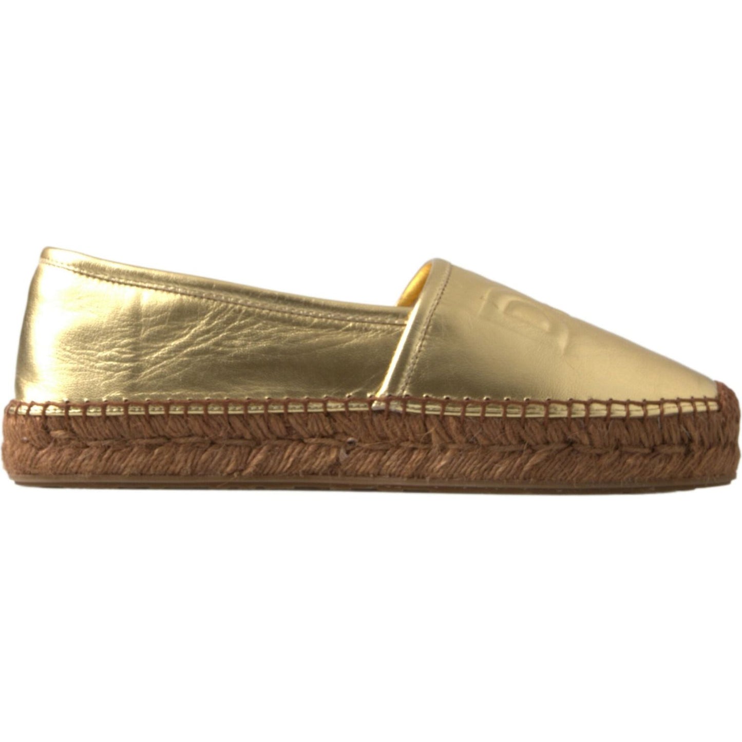 Dolce & Gabbana Golden Elegance Leather Espadrilles Dolce & Gabbana