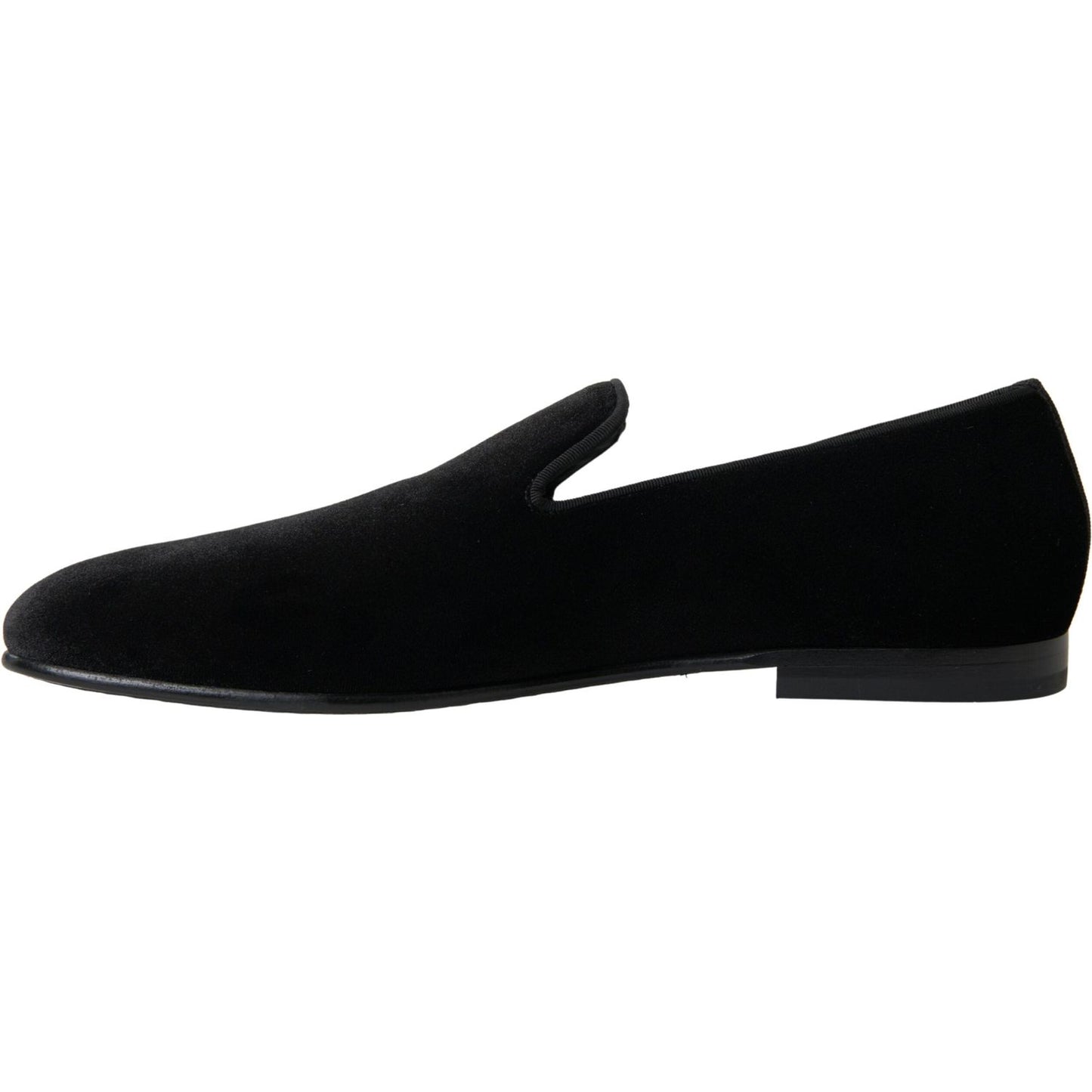 Dolce & Gabbana Elegant Velvet Black Loafers for Men Dolce & Gabbana