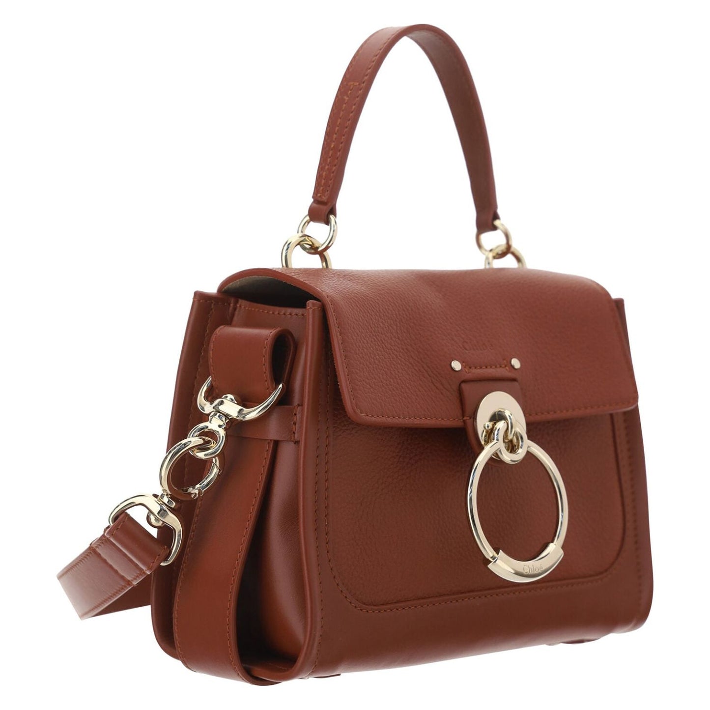 Chloé Elegant Sepia Brown Calfskin Shoulder Handbag Chloé