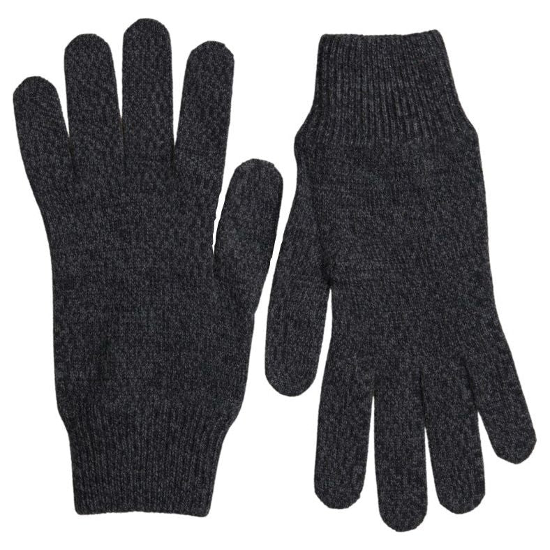 Dolce & Gabbana Gray Virgin Wool Knit Hands Mitten Men Gloves