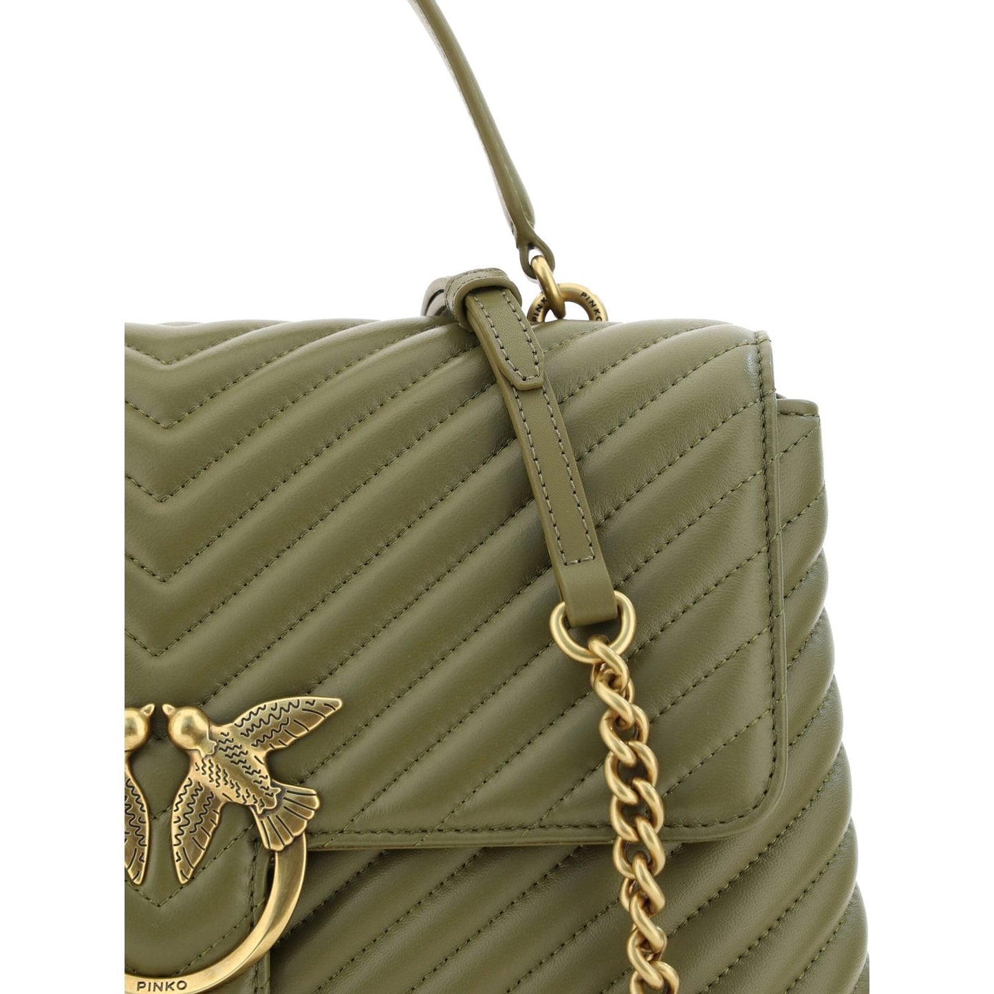 PINKO Emerald Elegance Calf Leather Handbag PINKO