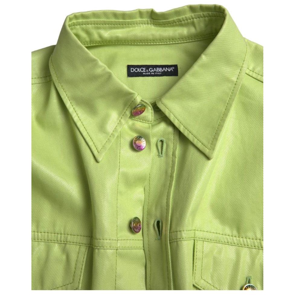 Dolce & Gabbana Elegant Light Green Cotton Button Down Shirt