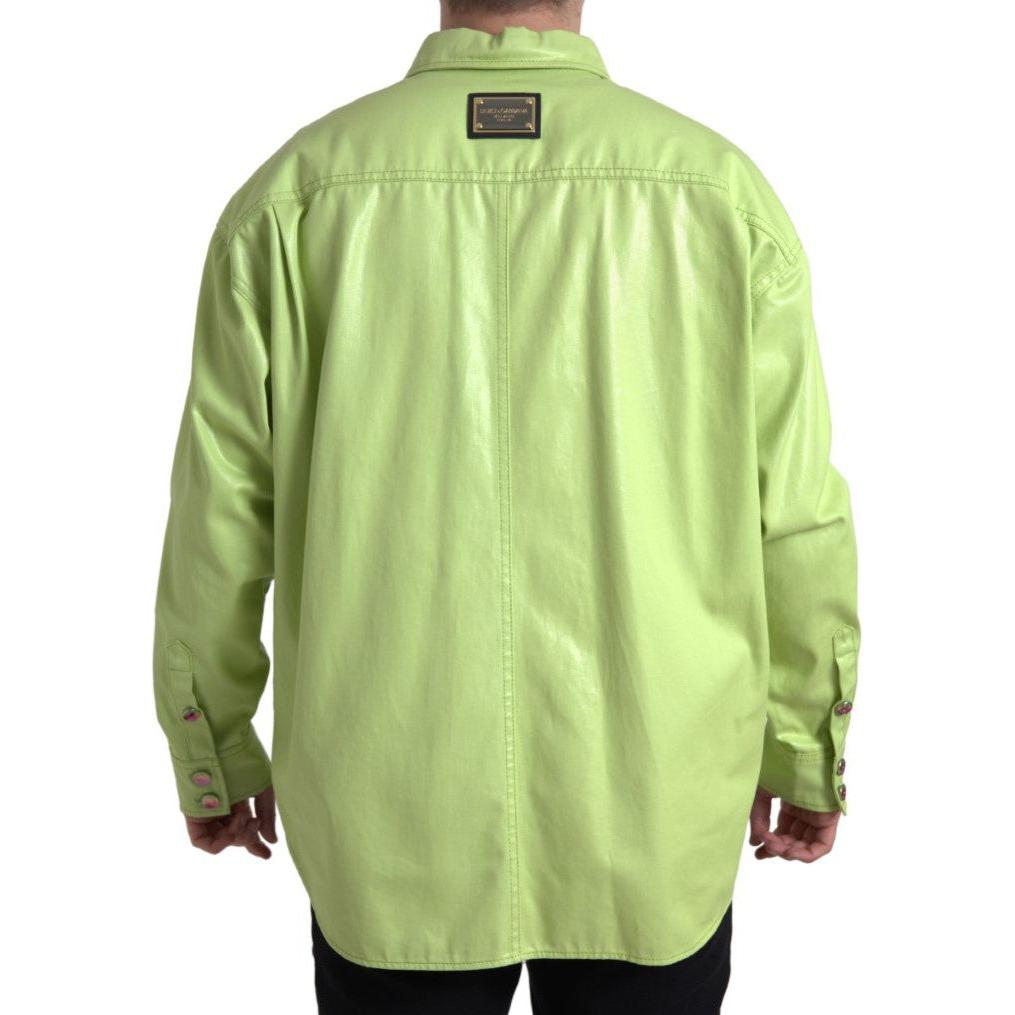 Dolce & Gabbana Elegant Light Green Cotton Button Down Shirt