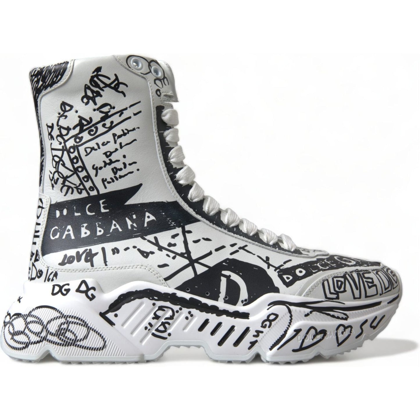 Dolce & Gabbana Daymaster Graffiti Print Mid Top Sneakers Dolce & Gabbana