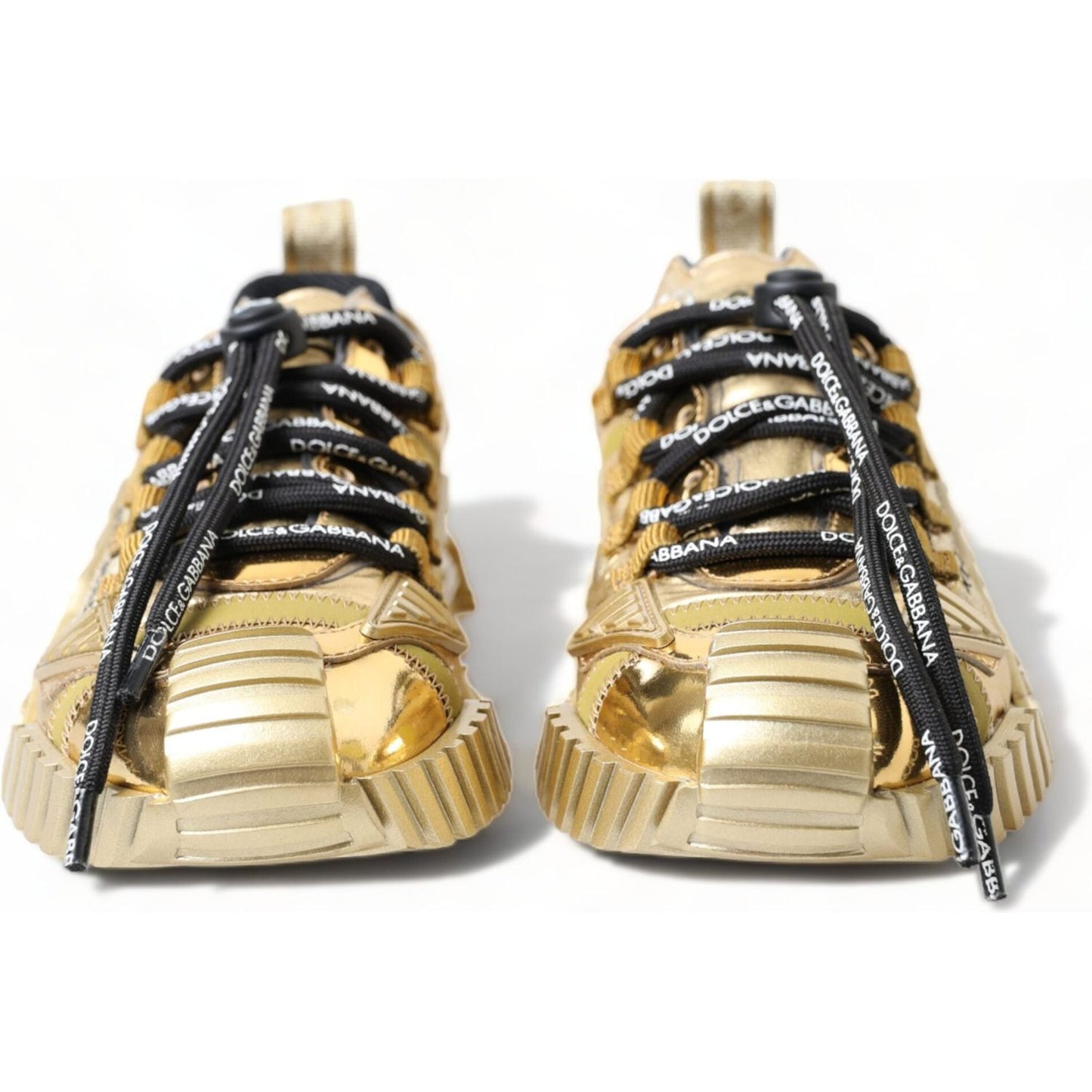 Dolce & Gabbana Gleaming Gold-Toned Luxury Sneakers Dolce & Gabbana