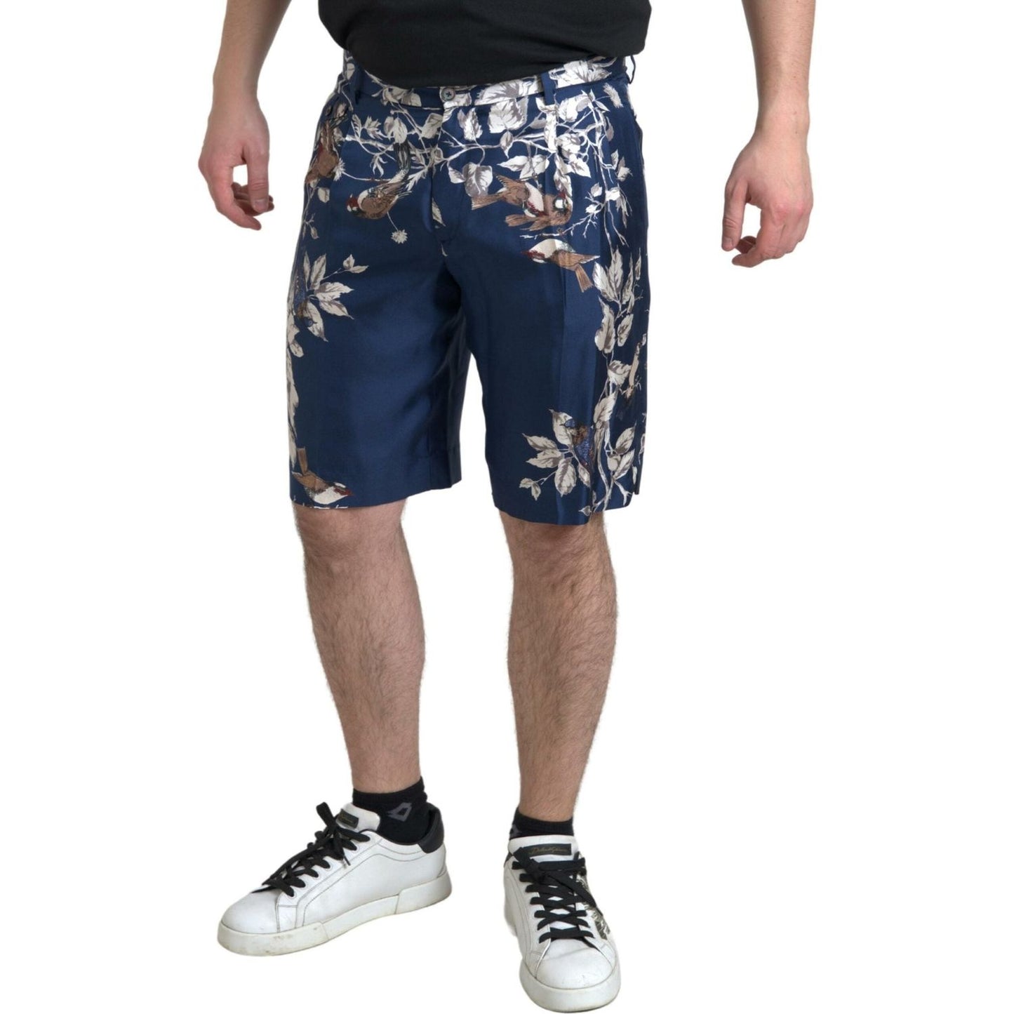 Dolce & Gabbana Silken Floral Bermuda Shorts in Blue Dolce & Gabbana