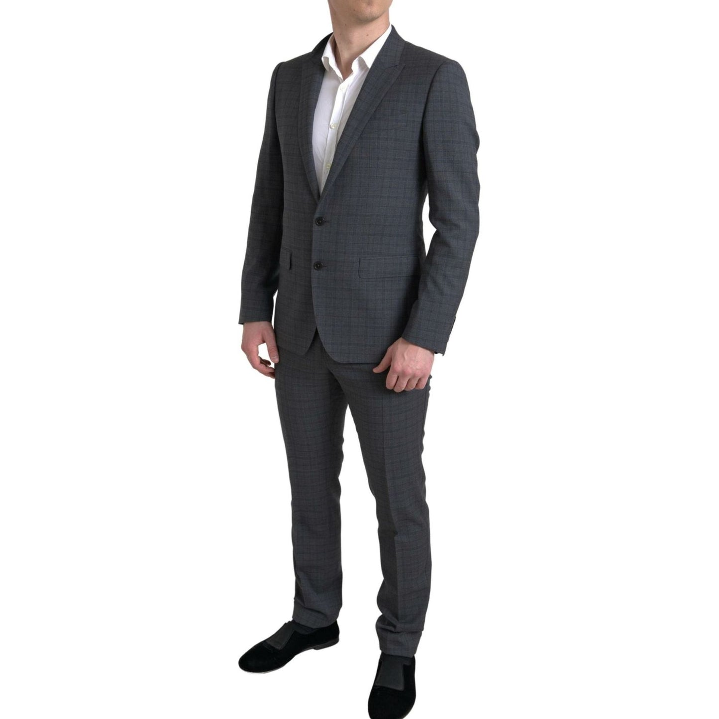 Dolce & Gabbana Elegant Grey Checkered Slim Fit Suit Dolce & Gabbana