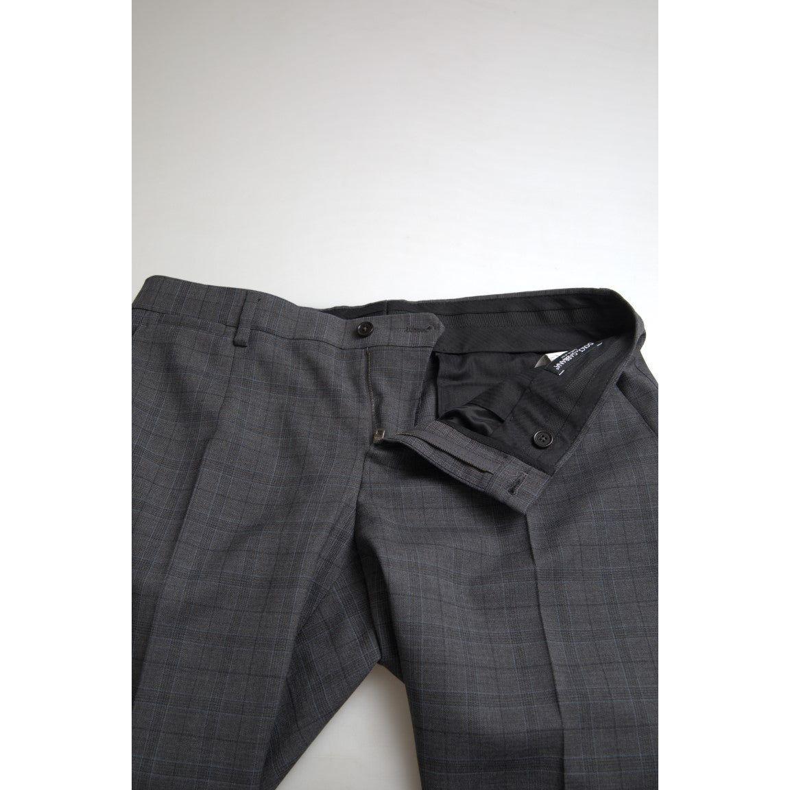 Dolce & Gabbana Elegant Grey Checkered Slim Fit Suit Dolce & Gabbana