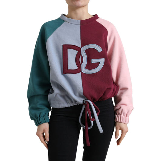 Dolce & Gabbana Elegant Multicolor Crew Neck Cotton Sweater Dolce & Gabbana