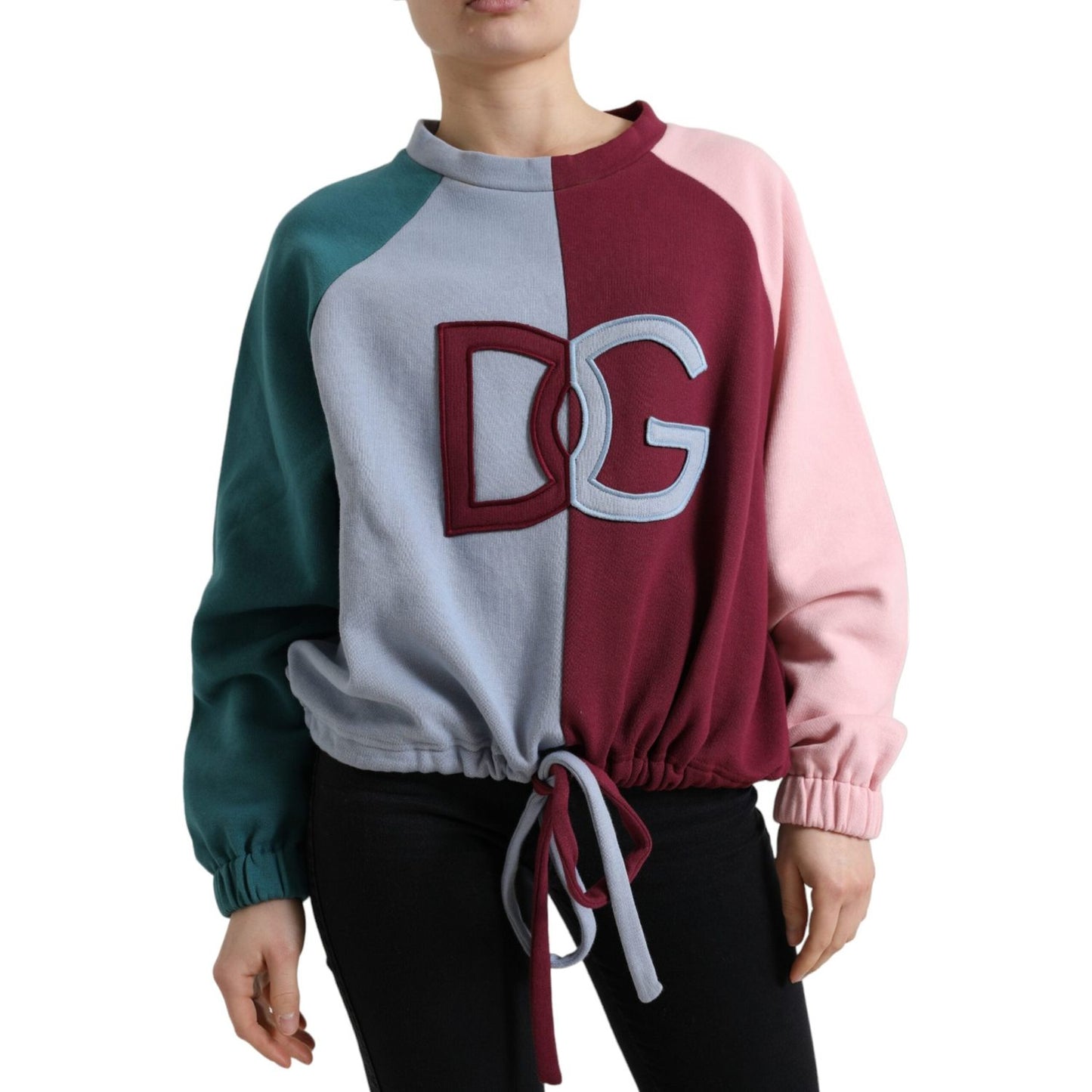 Dolce & Gabbana Multicolor Cotton Crew Neck Pullover Sweater