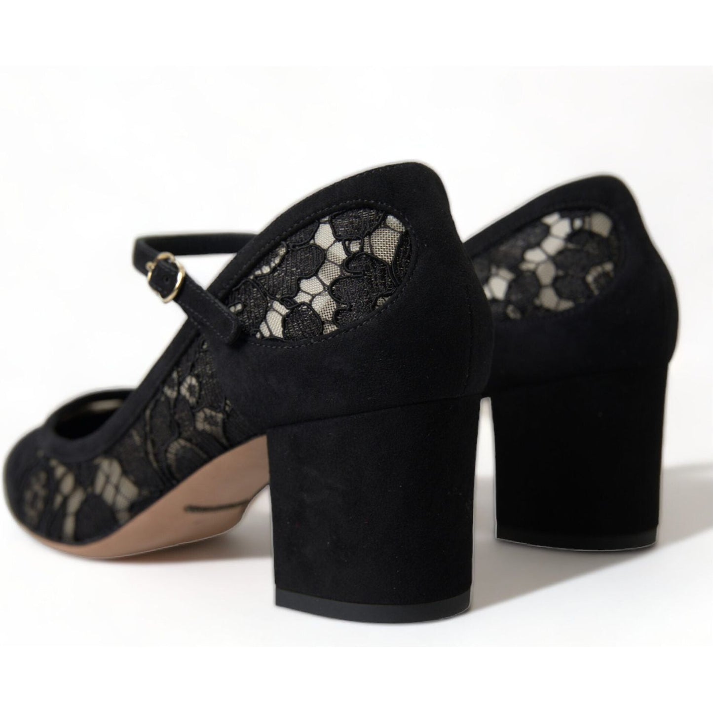 Dolce & Gabbana Elegant Suede Mary Jane Lace Heels Dolce & Gabbana