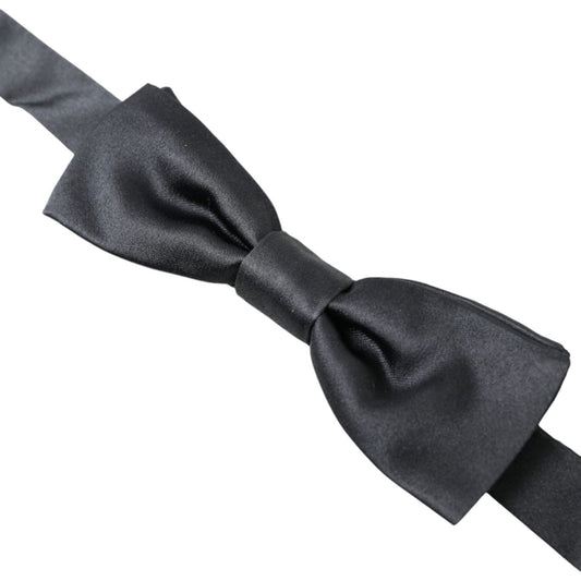 Dolce & Gabbana Elegant Anthracite Gray Silk Bow Tie Dolce & Gabbana