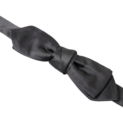 Dolce & Gabbana Dark Gray Silk Adjustable Neck Men Papillon Bow Tie