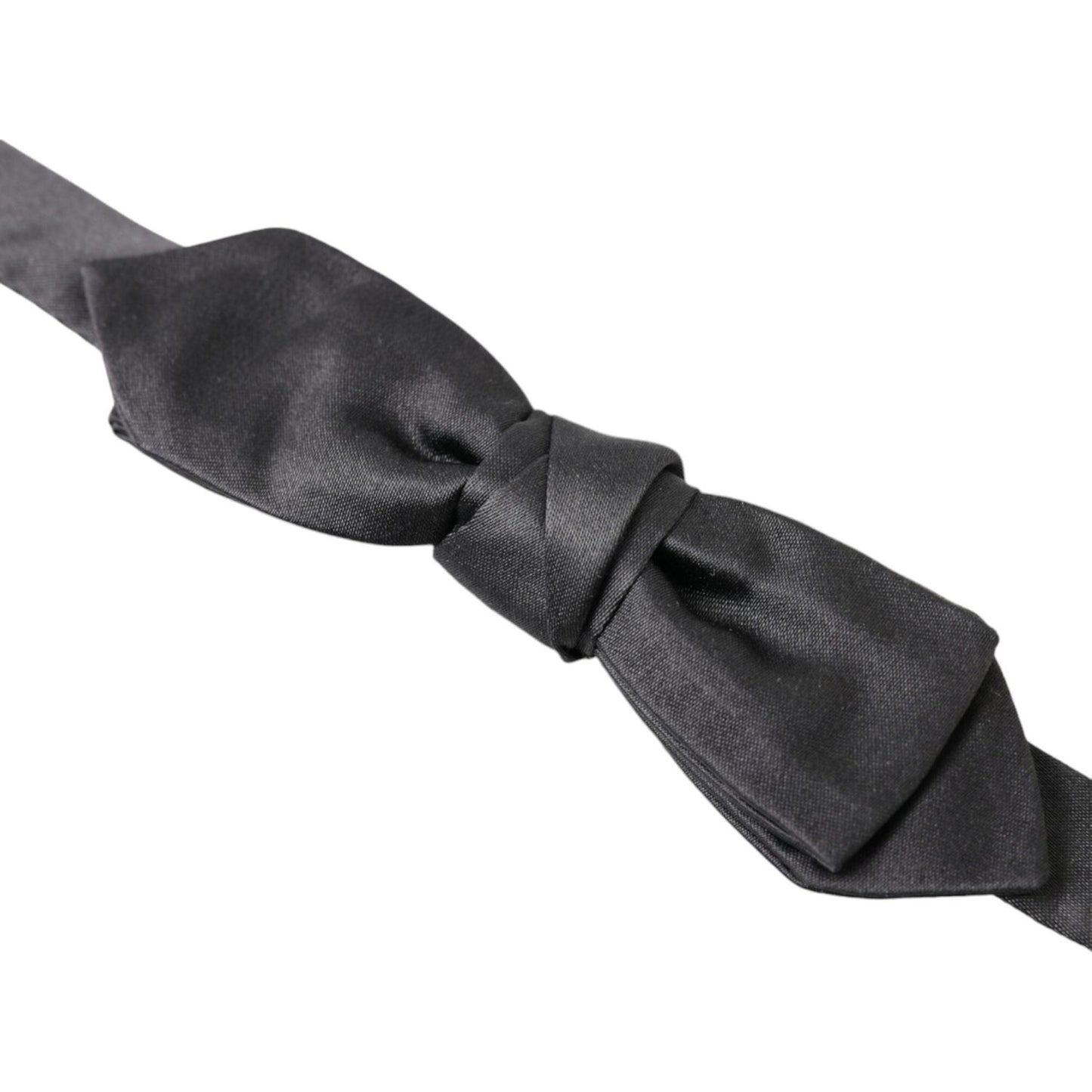 Dolce & Gabbana Elegant Anthracite Silk Bow Tie Dolce & Gabbana