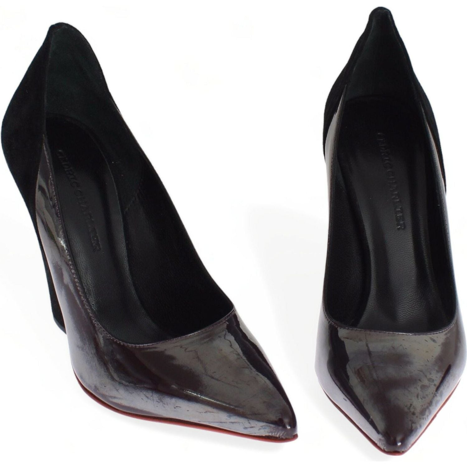 حذاء Cédric Charlier الأنيق المصنوع من الجلد باللون الرمادي المعدني