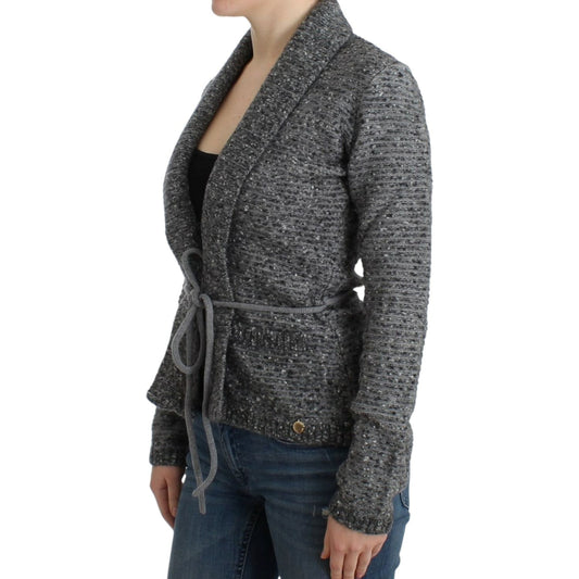 Cavalli Elegant Gray Wool Blend Cardigan Cavalli