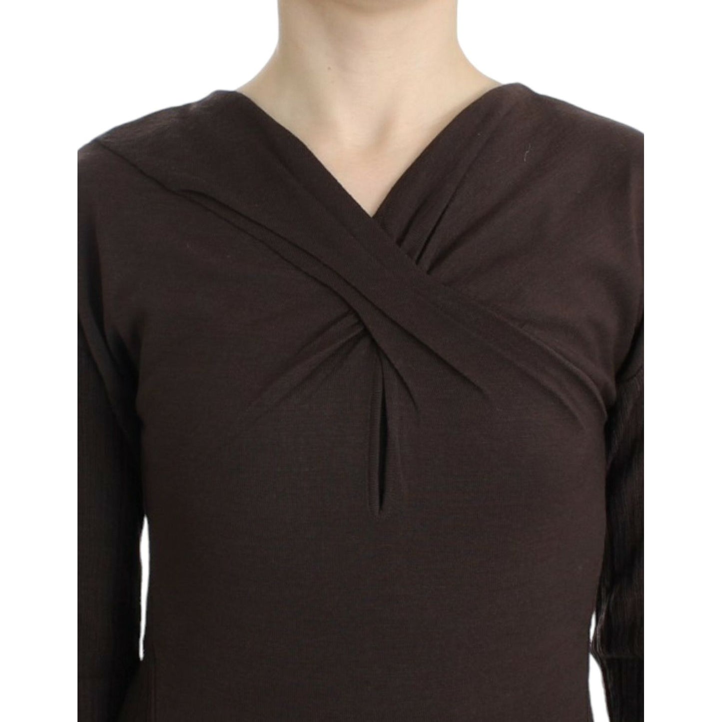 Cavalli Brown knitted wool sweater