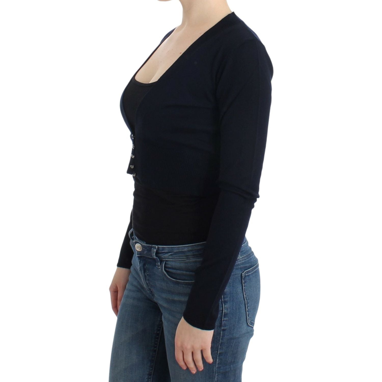 Cavalli Black cropped wool cardigan