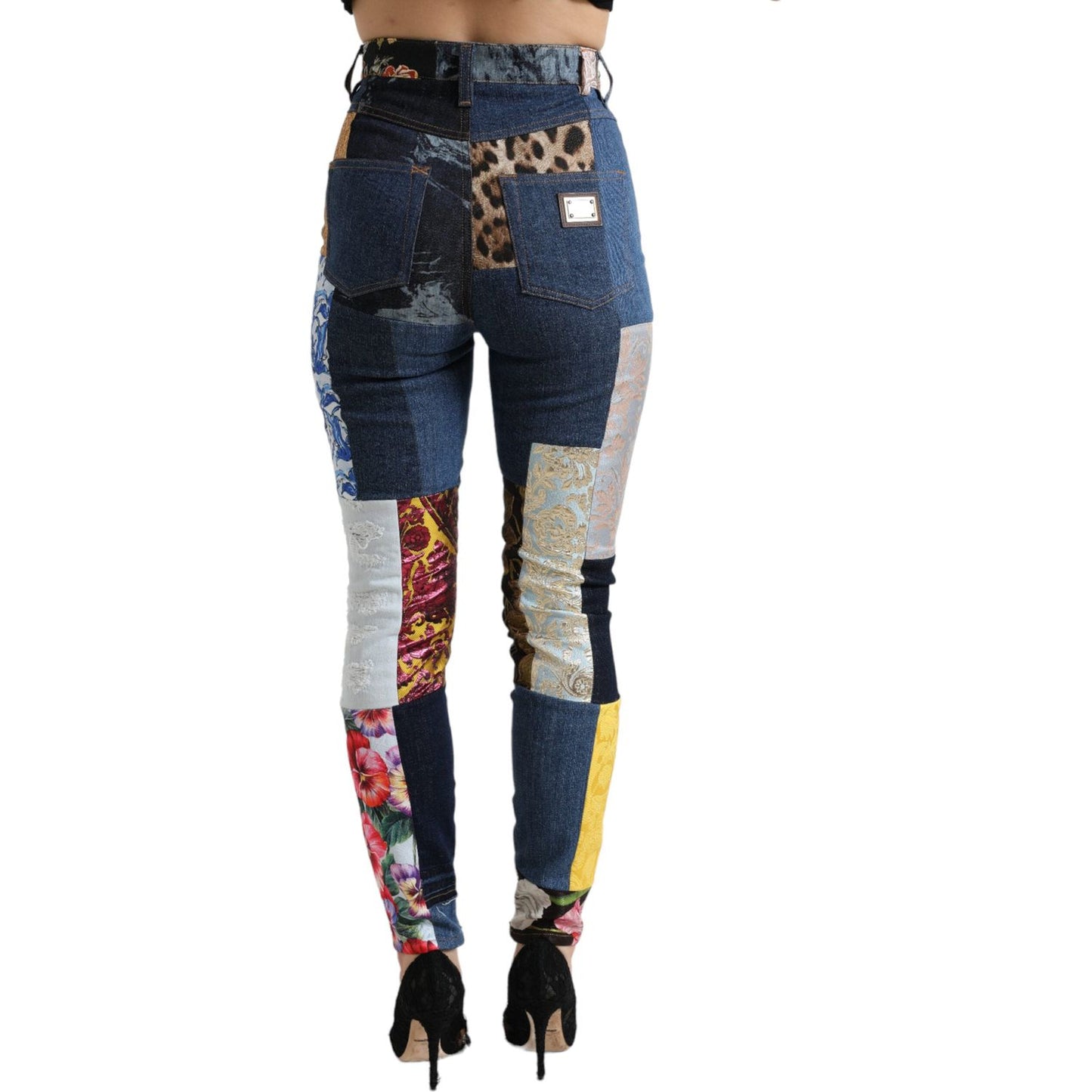 Dolce & Gabbana Multicolor Patchwork GRACE Skinny Denim Jeans