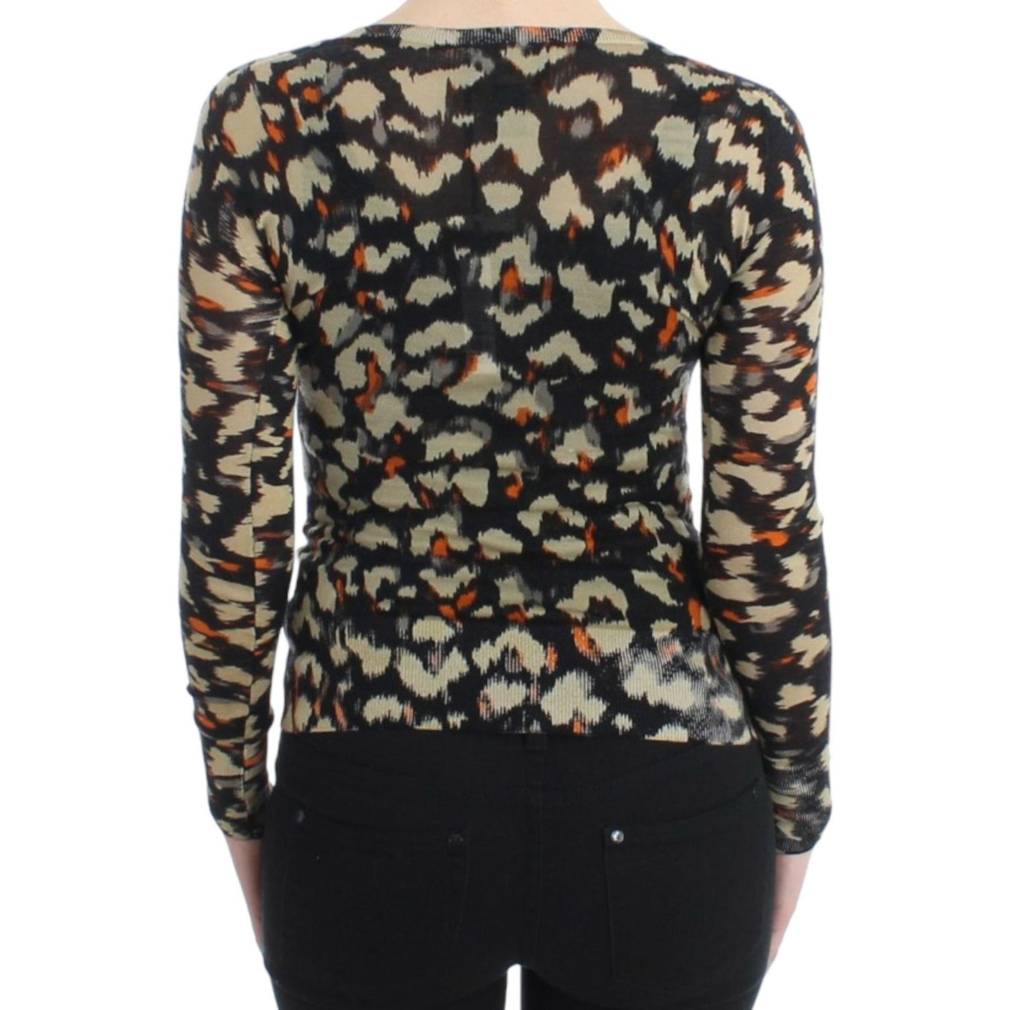 Cavalli Multicolor v-neck wool jumper Cavalli