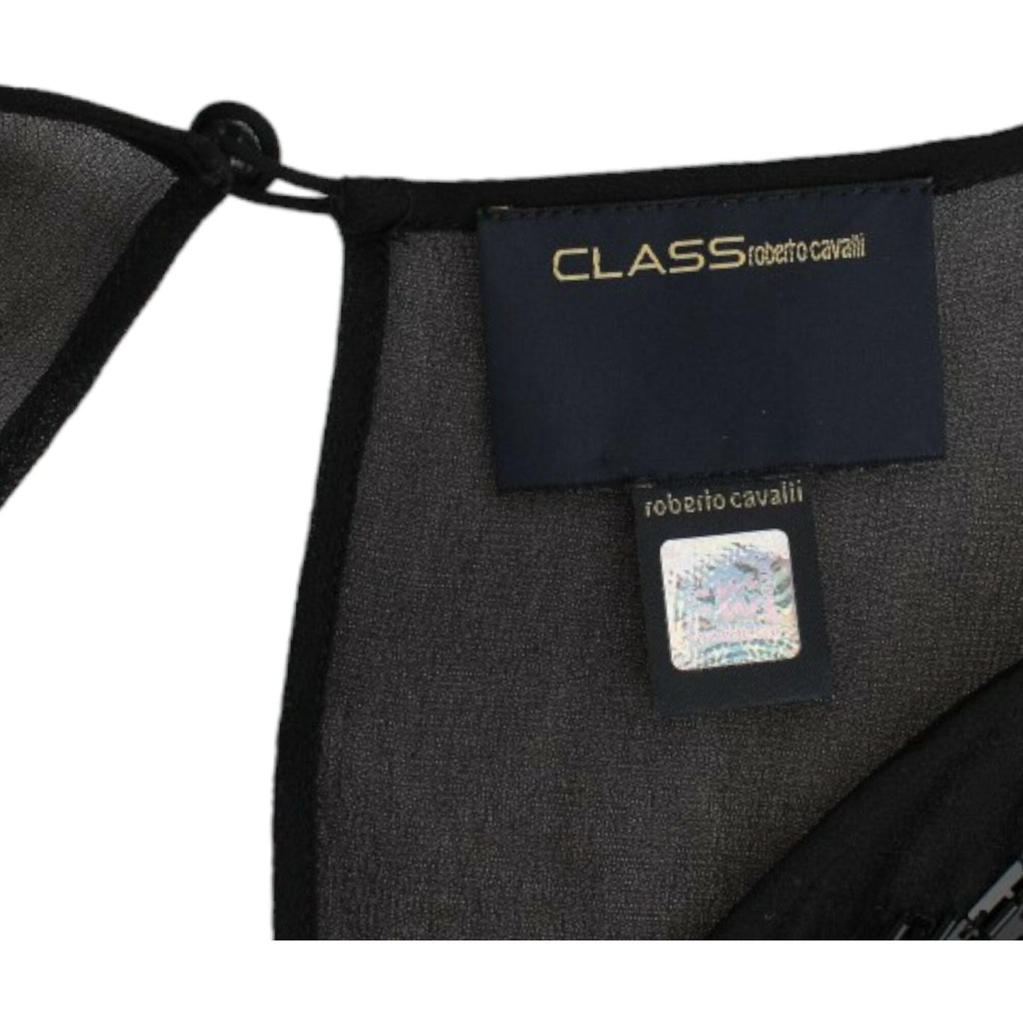 Cavalli Black long sleeve silk dress