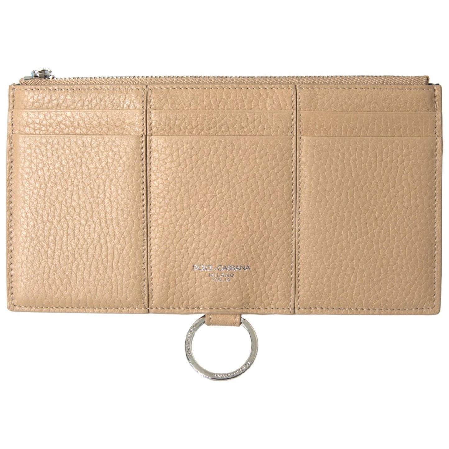 Dolce & Gabbana Elegant Beige Leather Wallet with Detachable Strap Dolce & Gabbana