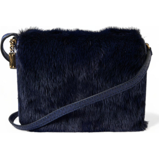 Dolce & Gabbana Exquisite Blue Mink Fur Shoulder Bag Dolce & Gabbana