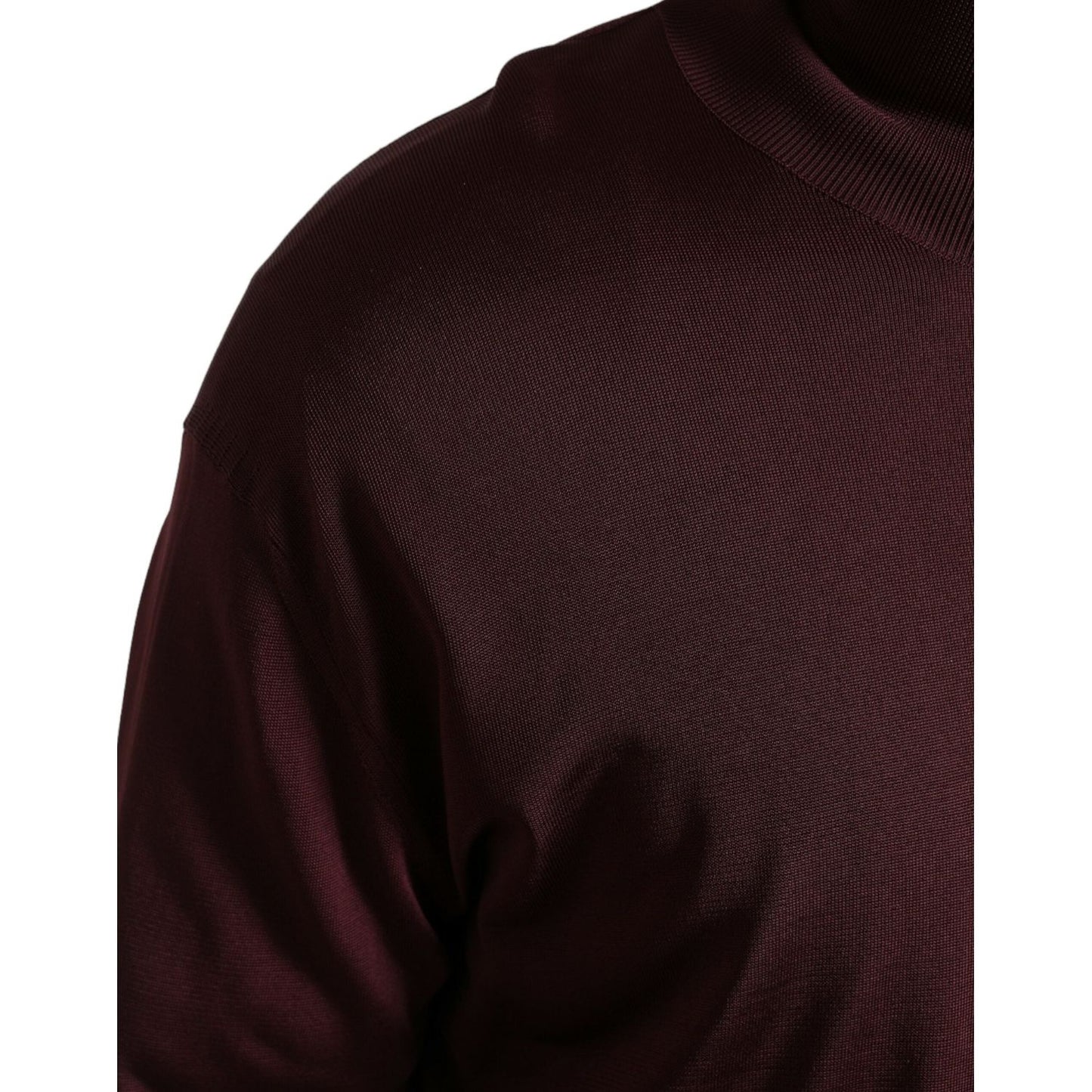 Dolce & Gabbana Maroon Turtleneck Viscose Sweater Dolce & Gabbana